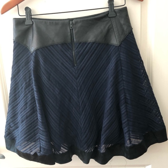 Rag & Bone Black And Navy Mini Skirt Size 2 - Picture 11 of 16
